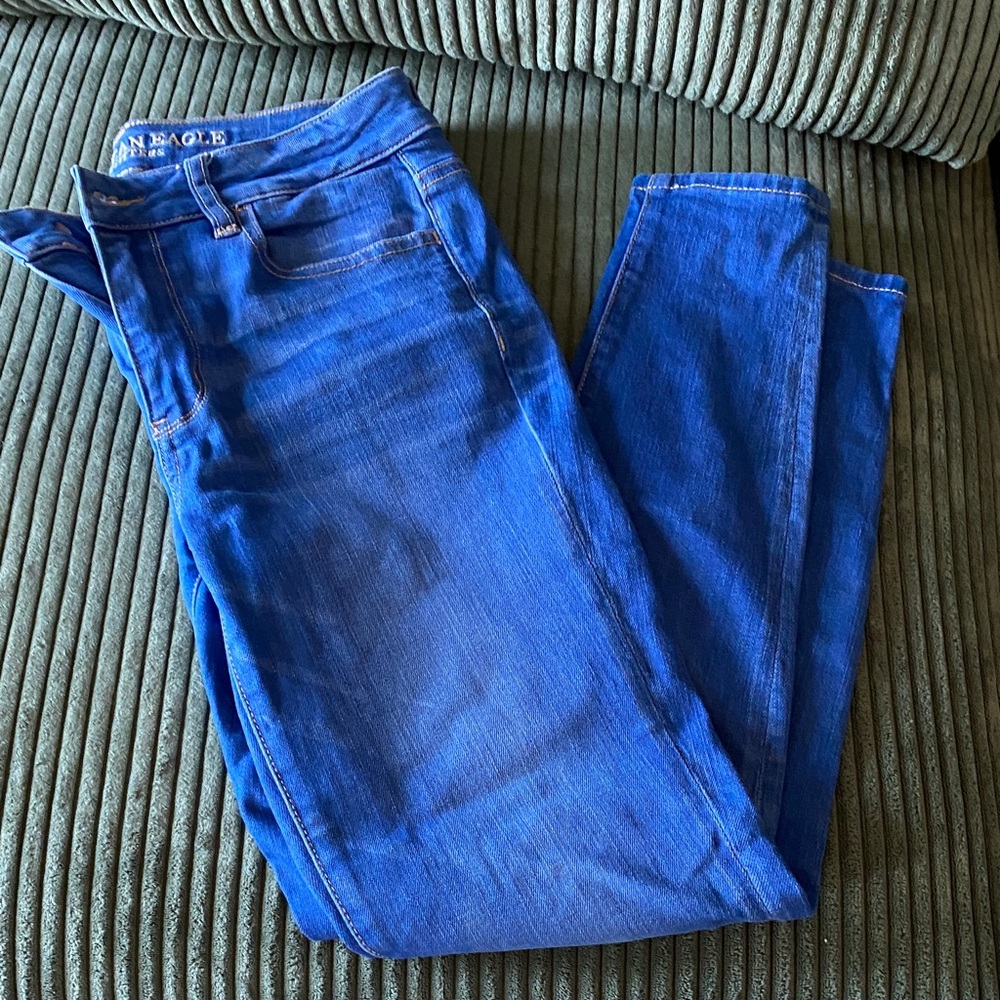 American Eagle Outfitters Bright Blue Skinny Jeans - 4 Short